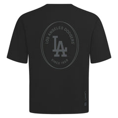 Los Angeles Dodgers Levelwear Register Oversized Luxe Signature Knit T-Shirt - Black T-shirts
