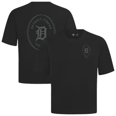 Detroit Tigers Levelwear Register Oversized Luxe Signature Knit T-Shirt - Black T-shirts