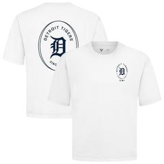 Detroit Tigers Levelwear Register Oversized Luxe Signature Knit T-Shirt - White T-shirts