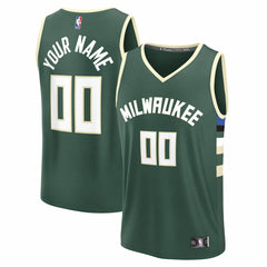 NBA Milwaukee Bucks Youth Fast Break Custom Replica Jersey - Green - Icon Edition