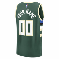 NBA Milwaukee Bucks Youth Fast Break Custom Replica Jersey - Green - Icon Edition