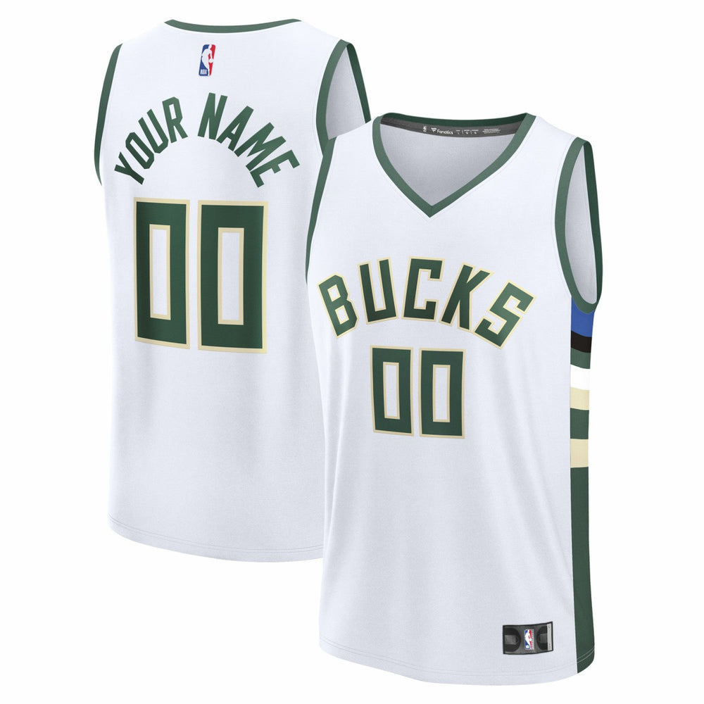 NBA Milwaukee Bucks Fast Break Custom Jersey - Association Edition - White