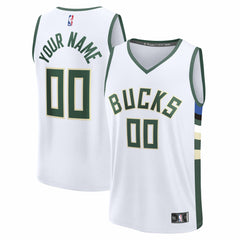 NBA Milwaukee Bucks Fast Break Custom Jersey - Association Edition - White