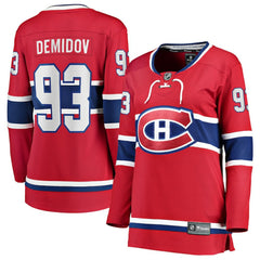 NHL Ivan Demidov Montreal Canadiens Fanatics Women's Home Breakaway Player Jersey - Red