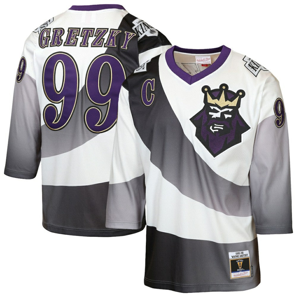 NHL Wayne Gretzky Los Angeles Kings Mitchell & Ness Youth 1995/96 Power Play Throwback Alternate Player Jersey with Captain Patch - White