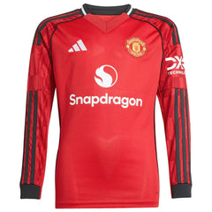Manchester United Youth Home 2025/26 Replica Long Sleeve Jersey Red