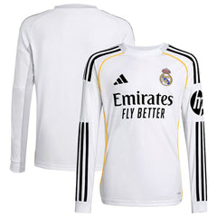 Real Madrid Youth 2025/26 Home Replica Long Sleeve Jersey White