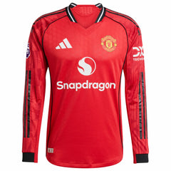 Manchester United Home 2025/26 Custom Long Sleeve Jersey Red