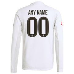 Real Madrid 2025/26 Home Long Sleeve Custom Jersey White