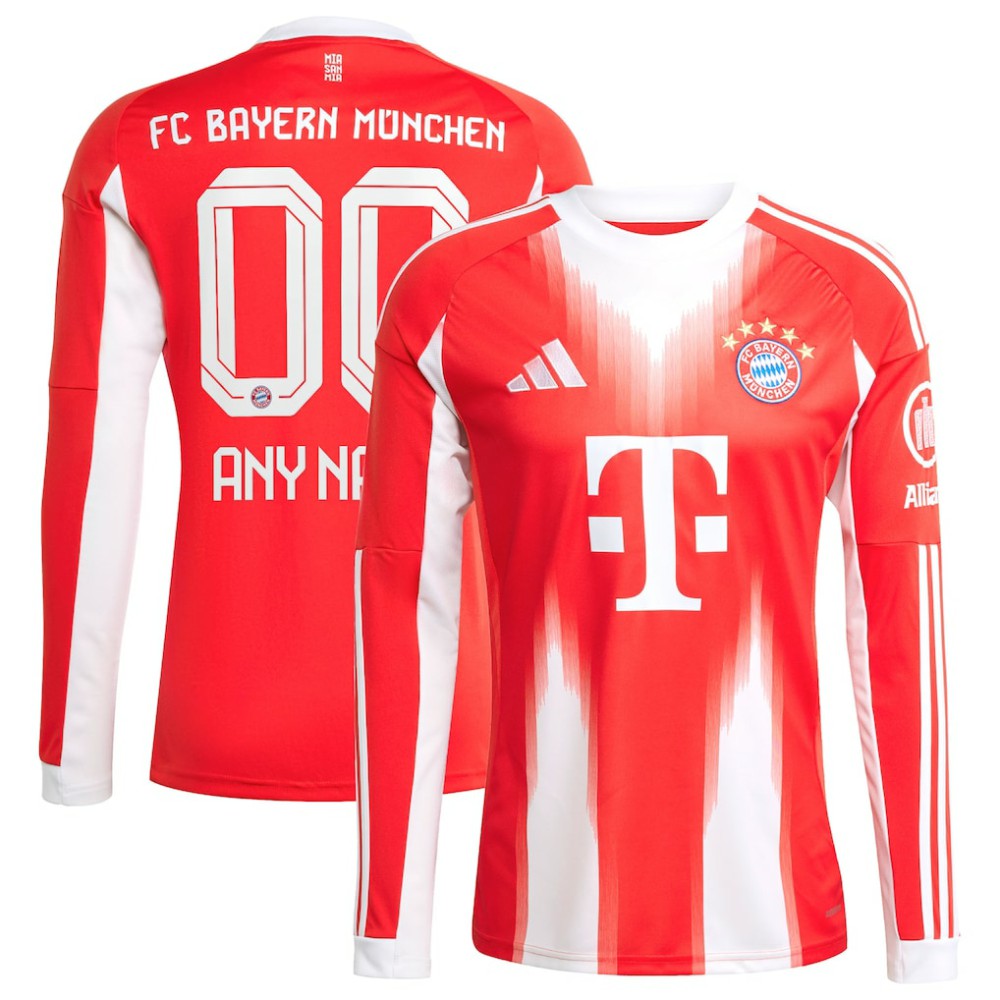 Bayern Munich 2025/26 Home Replica Long Sleeve Custom Jersey Red sale