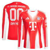 Bayern Munich 2025/26 Home Replica Long Sleeve Custom Jersey Red sale