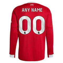 Liverpool 2025/26 Home Custom Replica Long Sleeve Jersey Red