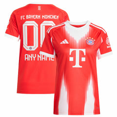 Bayern Munich Women's 2025/26 Home Replica Custom Jersey Red
