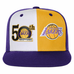 Los Angeles Lakers Youth 50th Anniversary Duo Front Snapback Hat Purple