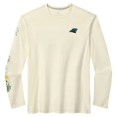 Carolina Panthers Oasis Endzone Lux Long Sleeve T-Shirt Cream