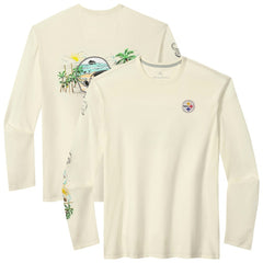 Pittsburgh Steelers Oasis Endzone Lux Long Sleeve T-Shirt Cream