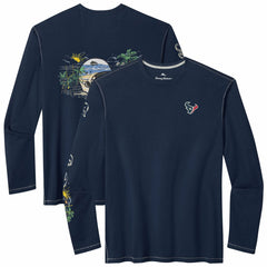 Houston Texans Oasis Endzone Lux Long Sleeve T-Shirt Navy