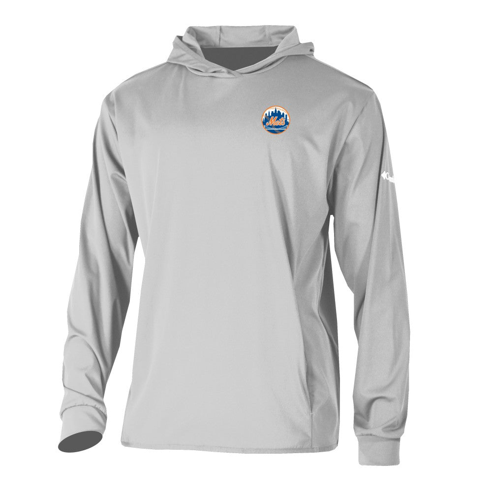 New York Mets Columbia Long Drive Pullover Hoodie - Gray Hoodies