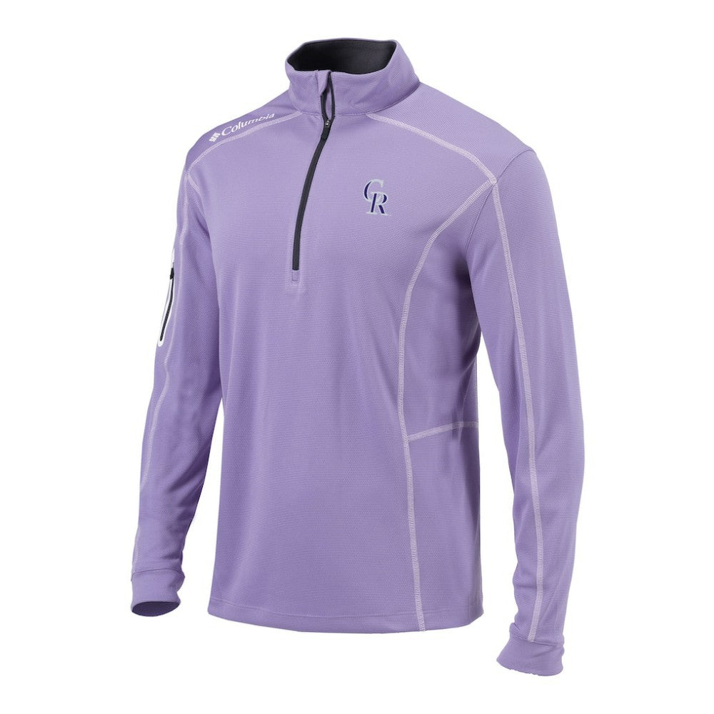 Colorado Rockies Columbia Omni-Wick Shotgun Quarter-Zip Pullover - Purple Pullover