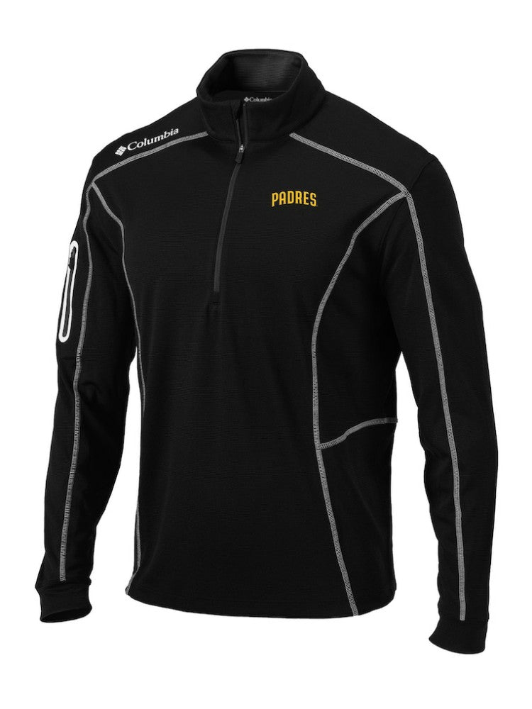 San Diego Padres Columbia Omni-Wick Shotgun Quarter-Zip Pullover - Black Pullover