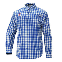Texas Rangers Columbia Super Tamiami Omni-Shade Long Sleeve Button-Down Shirt - Royal