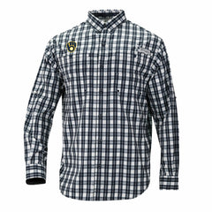 Milwaukee Brewers Columbia Super Tamiami Omni-Shade Long Sleeve Button-Down Shirt - Navy