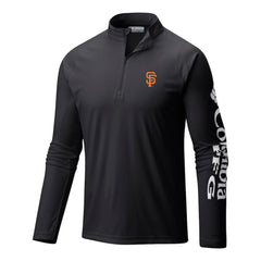 San Francisco Giants Columbia Terminal Tackle Omni-Wick Raglan Quarter-Zip Pullover - Black Pullover