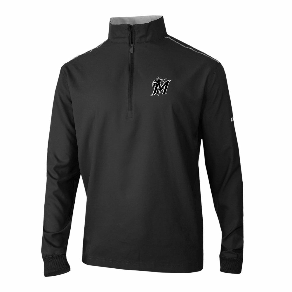 Miami Marlins Columbia Omni-Wick Bogey's Paradise Quarter-Zip Pullover - Black Pullover