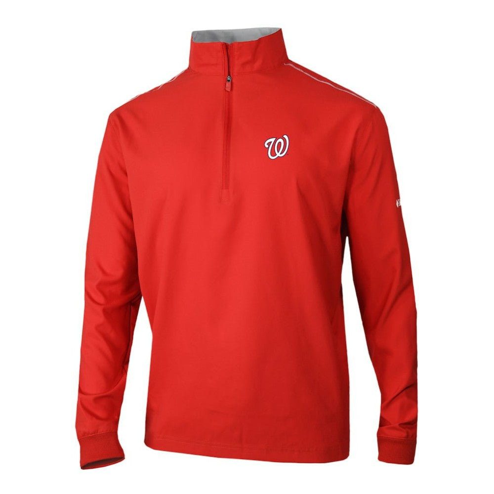 Washington Nationals Columbia Omni-Wick Bogey's Paradise Quarter-Zip Pullover - Red Pullover