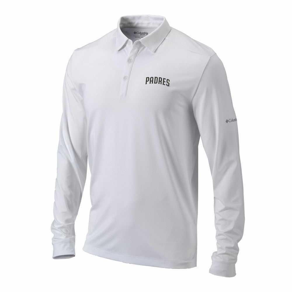 San Diego Padres Columbia Omni-Wick Pin High Long Sleeve Polo - White