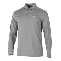 Toronto Blue Jays Columbia Omni-Wick Pin High Long Sleeve Polo - Gray