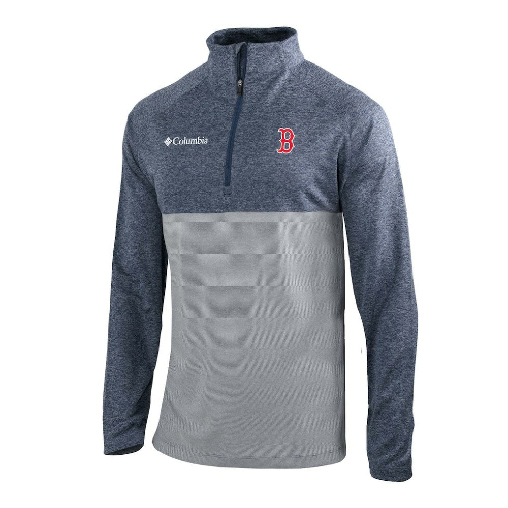Boston Red Sox Columbia Omni-Wick Raglan Rockin' It Quarter-Zip Pullover - Navy Pullover