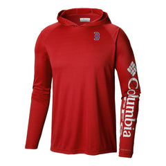 Boston Red Sox Columbia Terminal Tackle Omni-Shade Pullover Hoodie - Red Hoodies