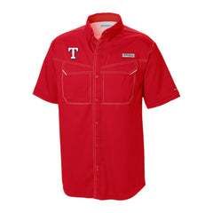 Texas Rangers Columbia Omni-Wick Low Drag Offshore Button-Up Shirt - Red