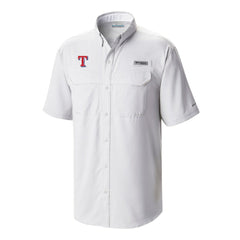 Texas Rangers Columbia Omni-Wick Low Drag Offshore Button-Up Shirt - White