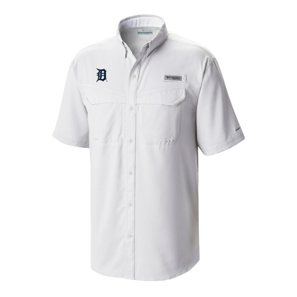 Detroit Tigers Columbia Omni-Wick Low Drag Offshore Button-Up Shirt - White