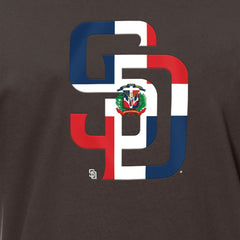 San Diego Padres New Era Dominican Republic Flag Logo T-Shirt - Brown T-shirts
