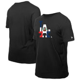 Los Angeles Dodgers New Era Dominican Republic Flag Logo T-Shirt - Black T-shirts