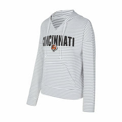 Cincinnati Bengals Concepts Sport Women's Liftoff Striped V-Neck Hoodie White/Gray