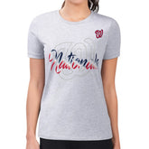 Washington Nationals G-III 4Her by Carl Banks Women's Super-Slim Fit Lightweight Shadow Logo Graphic T-Shirt - Heather Gray T-shirts