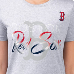 Boston Red Sox G-III 4Her by Carl Banks Women's Super-Slim Fit Lightweight Shadow Logo Graphic T-Shirt - Heather Gray T-shirts