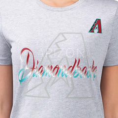 Arizona Diamondbacks G-III 4Her by Carl Banks Women's Super-Slim Fit Lightweight Shadow Logo Graphic T-Shirt - Heather Gray T-shirts