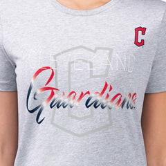 Cleveland Guardians G-III 4Her by Carl Banks Women's Super-Slim Fit Lightweight Shadow Logo Graphic T-Shirt - Heather Gray T-shirts