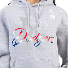 Los Angeles Dodgers G-III 4Her by Carl Banks Women's Shadow Logo Graphic Pullover Hoodie - Heather Gray Hoodies