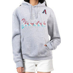 Arizona Diamondbacks G-III 4Her by Carl Banks Women's Shadow Logo Graphic Pullover Hoodie - Heather Gray Hoodies