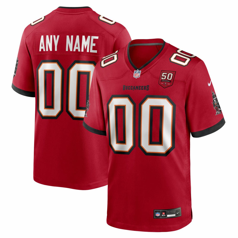 NFL Tampa Bay Buccaneers 50th Season Custom Game Jersey - Red