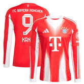 Harry Kane Bayern Munich 2025/26 Home Replica Long Sleeve Jersey Red