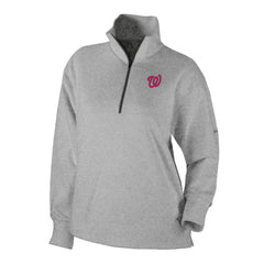 Washington Nationals Columbia Women's Birchwood Hills Quarter-Zip Pullover - Gray Pullover