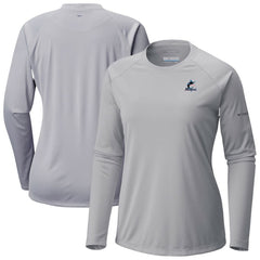 Miami Marlins Columbia Tidal Tee II Long Sleeve T-Shirt - Gray T-shirts
