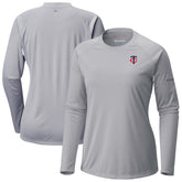 Minnesota Twins Columbia Tidal Tee II Long Sleeve T-Shirt - Gray T-shirts